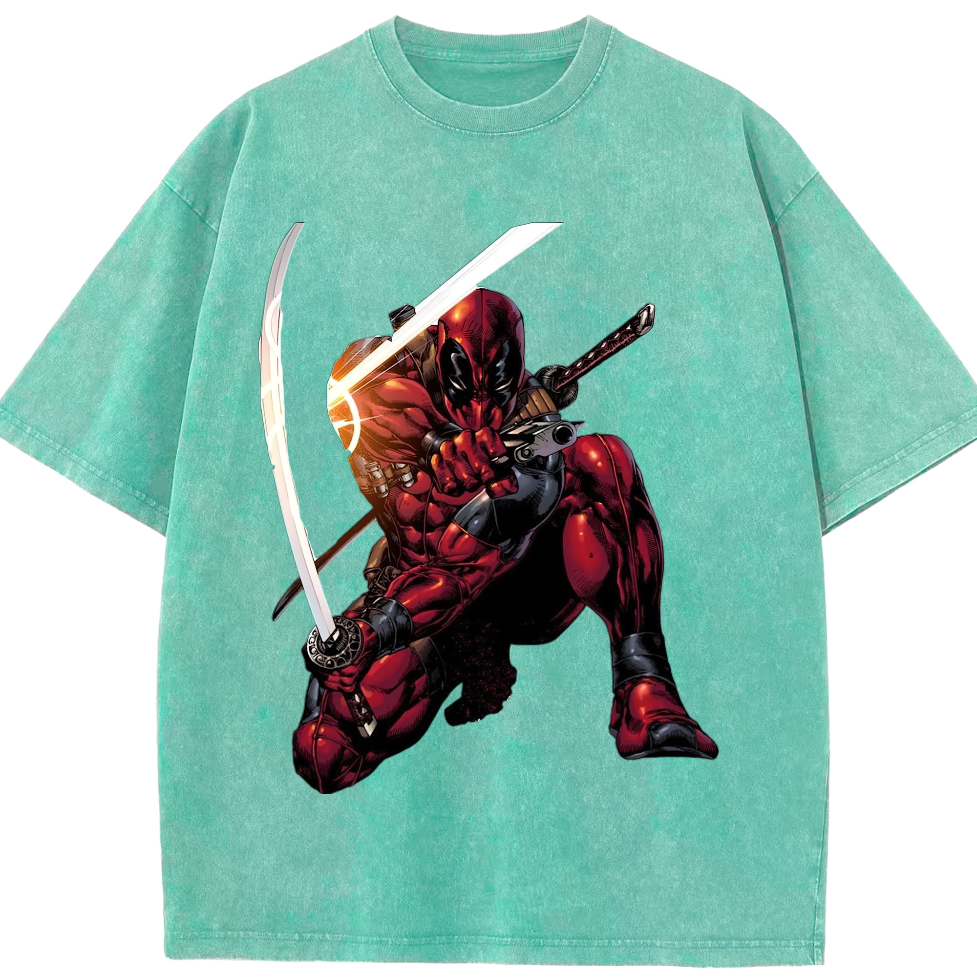 （画像用） Deadpool デッドプール 綿100% ヴィンテージ風 半袖Tシャツ（フロントプリント）